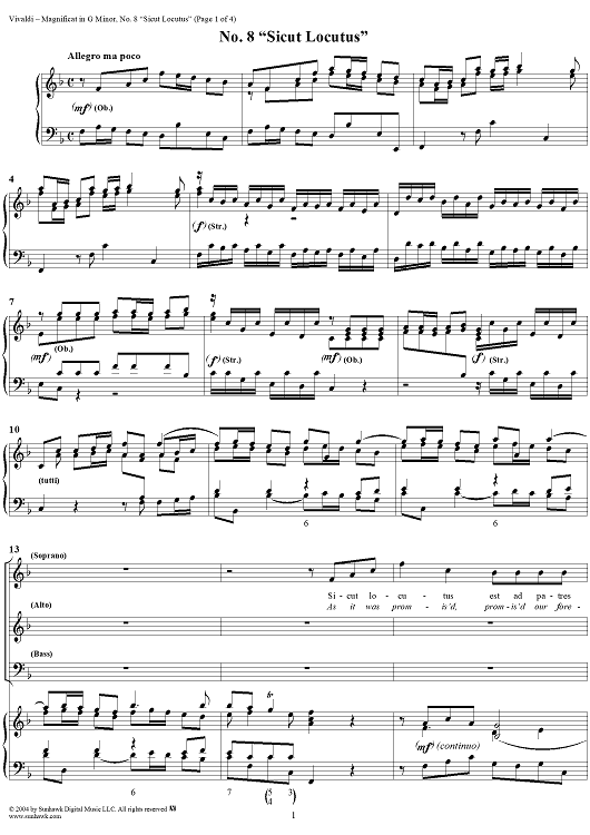 Magnificat in G Minor: No. 8, Sicut Locutus