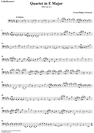 Quartet in E major - Cello/Bassoon 1