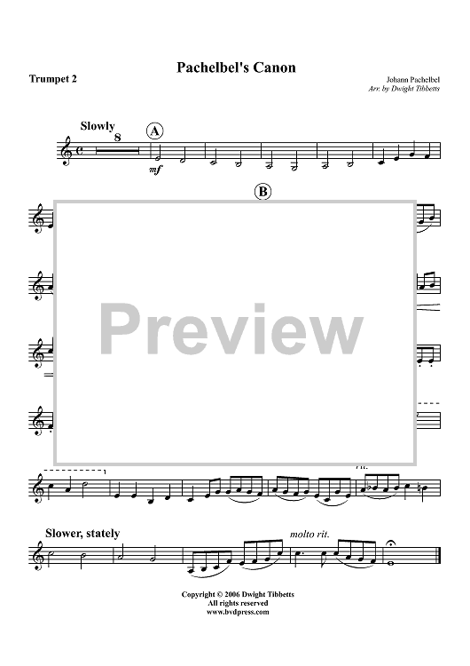 Pachelbel's Canon - Trumpet 2