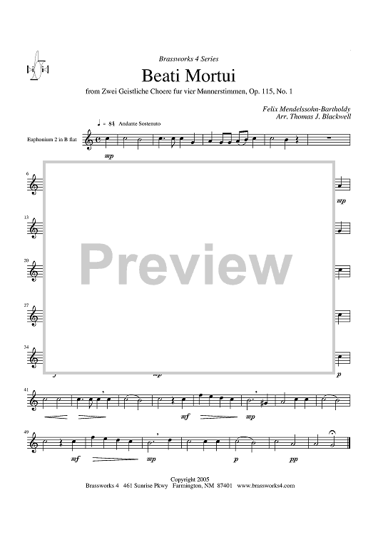 Beati Mortui - Euphonium 2 TC