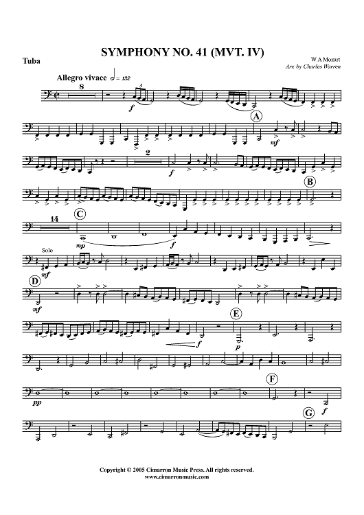 Symphony No. 41, Mvt. IV - Tuba