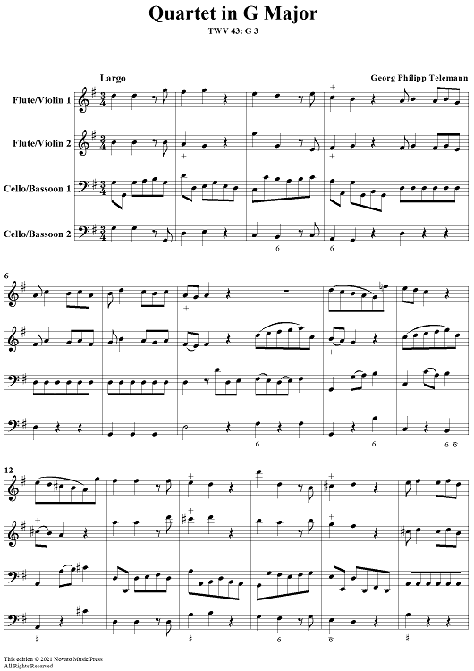 Quartet in G major - Full Score