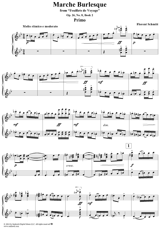 Marche Burlesque, No. 8 from "Feuillets de Voyage", Op. 26, Book 2