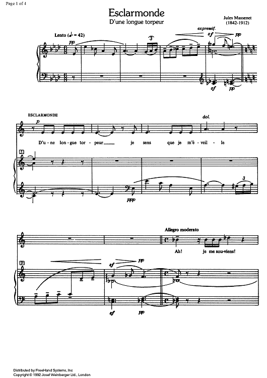 D'une longue torpeur from Esclarmonde