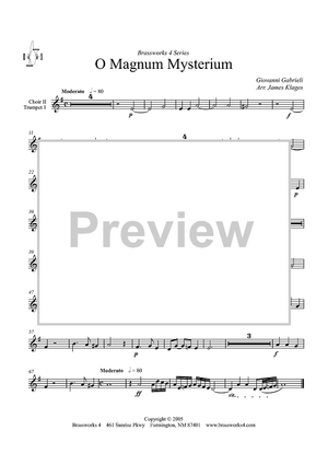 O Magnum Mysterium - Choir 2, Trumpet 1