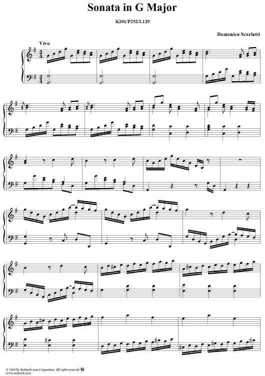 Sonata in G major - K201/P252/L129