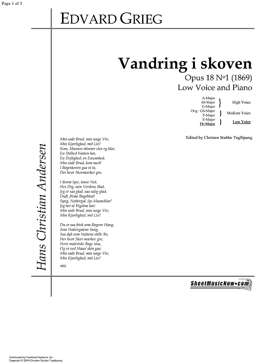 Vandring i skoven Op.18 No. 1