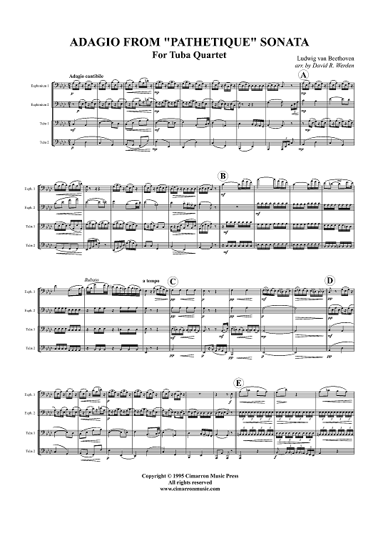 Adagio from "Pathetique" Sonata - Score