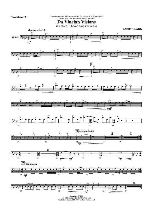 Da Vincian Visions (Fanfare, Theme and Variants) - Trombone 3