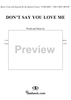 Don't Say You Love Me