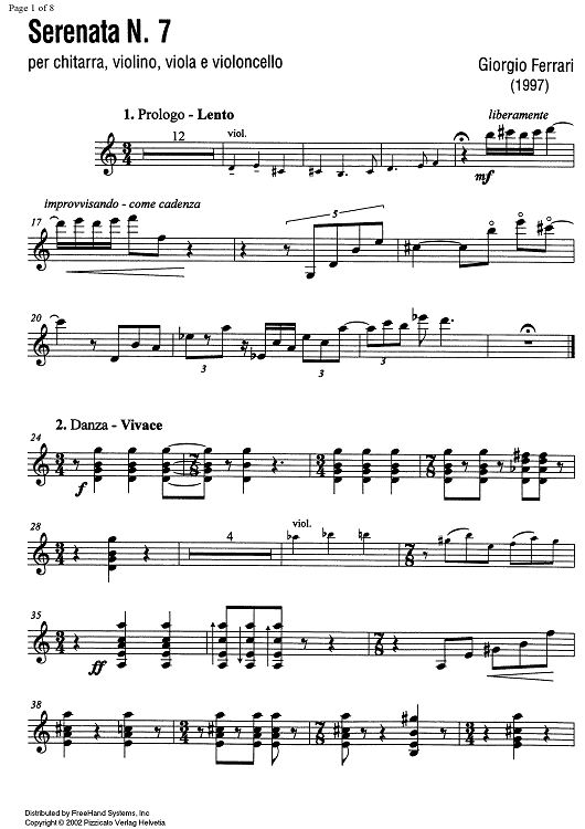 Serenata No. 7 - Guitar