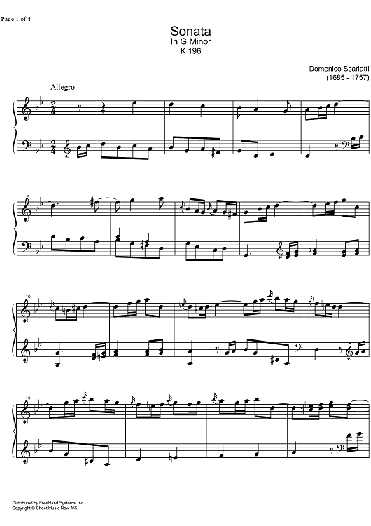 Sonata g minor K196
