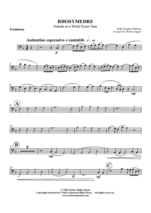 RHOSYMEDRE - Prelude on a Welsh Hymn Tune - Trombone