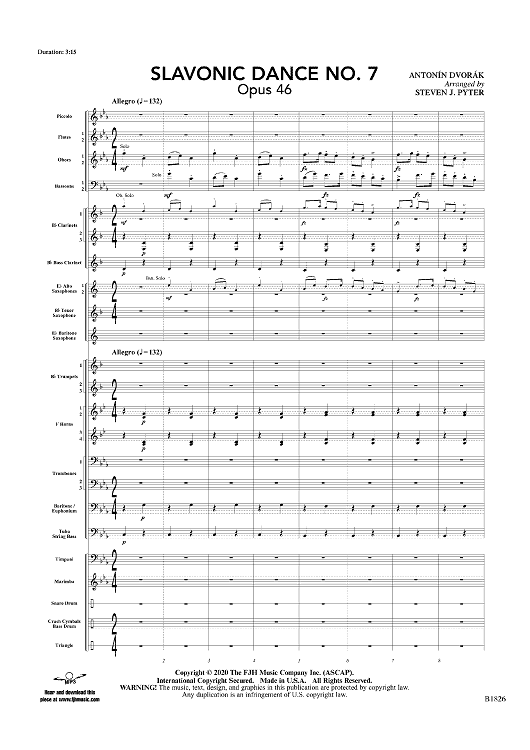 Slavonic Dance No. 7 - Score