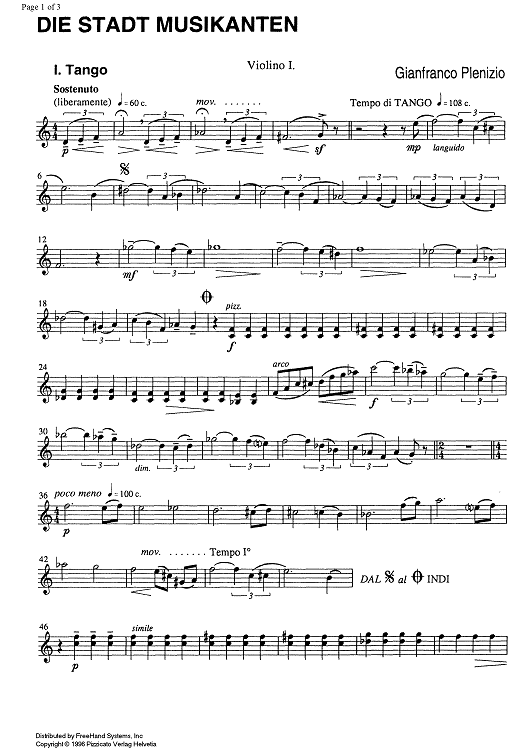 Die Stadtmusikanten - Violin 1