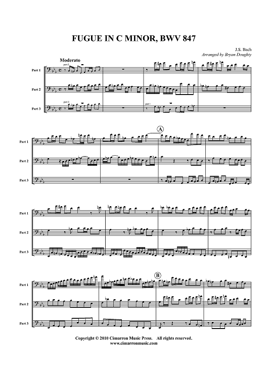Fugue in c minor, BWV 847 - Score