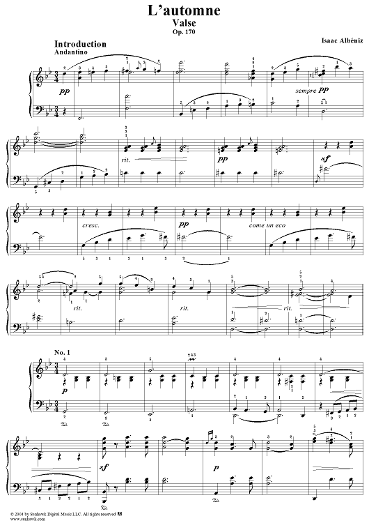 L'Automne-Valse, Op. 170
