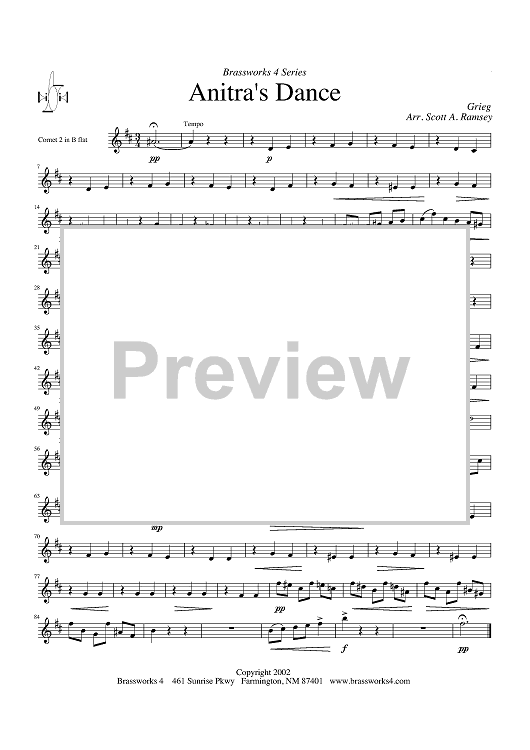 Anitra's Dance - Cornet 2/Trumpet 2