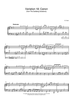 Variation 18: Canon (from The Goldberg Variations)