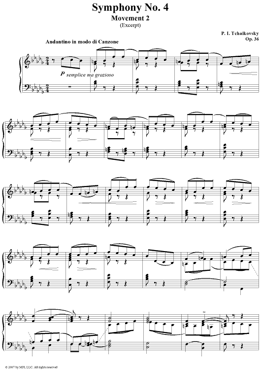 Get to Know Tchaikovsky. Symphony No. 4. Movement 2. (Excerpt)