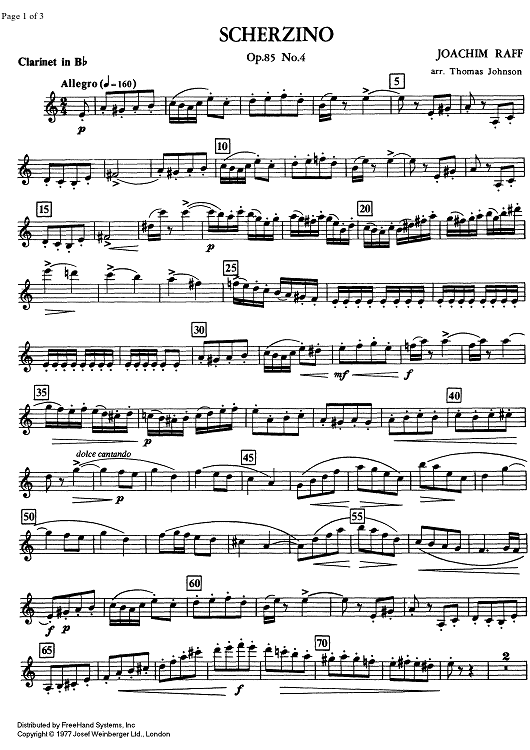 Difficult 1/3 - Scherzino Op.85 No. 4 - Clarinet