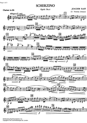 Difficult 1/3 - Scherzino Op.85 No. 4 - Clarinet