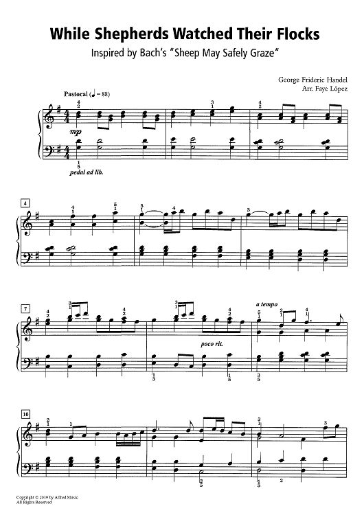 While Shepherds Watched Their Flocks - Inspired by Bach's "Sheep May Safely Graze"