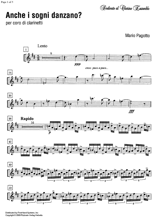 Anche i sogni danzano? - B-flat Clarinet 1