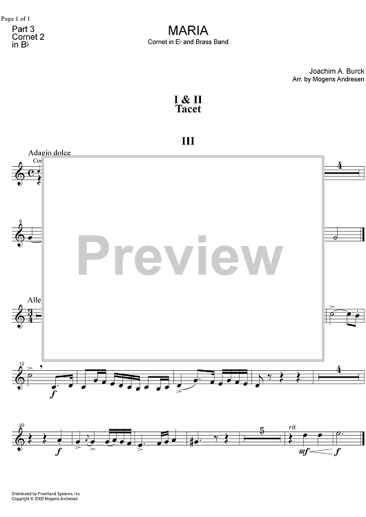 Maria - B-flat Cornet 2