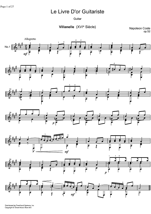 Le Livre D'or Guitarist Op.52 - Guitar