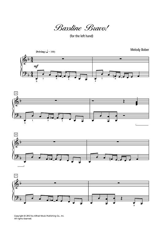 Bassline Bravo! (for the left hand)