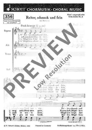 Fünf ostpreußische Volkslieder - Choral Score