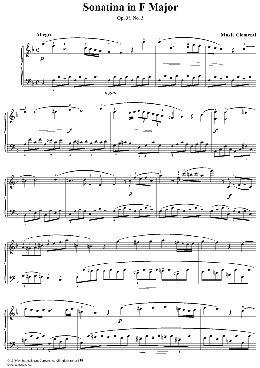 Sonatina in F major, op. 38, no. 3