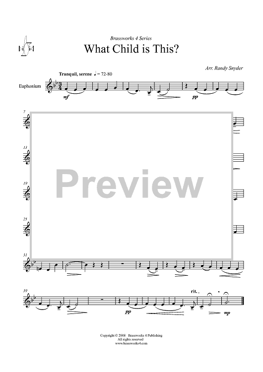 What Child Is This? - Euphonium