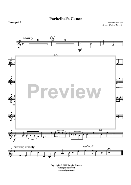 Pachelbel's Canon - Trumpet 1