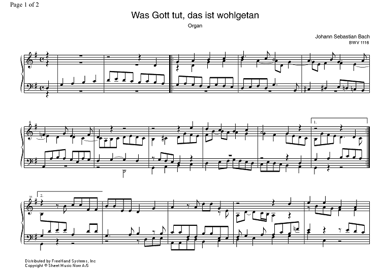 Was Gott tut, das ist wohlgetan BWV 1116