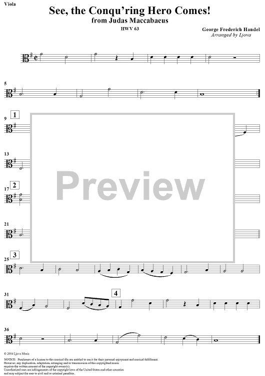 See, the Conqu'ring Hero Comes! - Viola