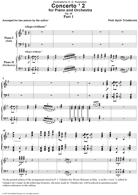 Concerto No. 2 for Piano and Orchestra, Part 1