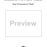 Concerto No. 1 in F Minor from "6 Concerti Grossi" - From "6 Concertos in 7 Parts" - Bass