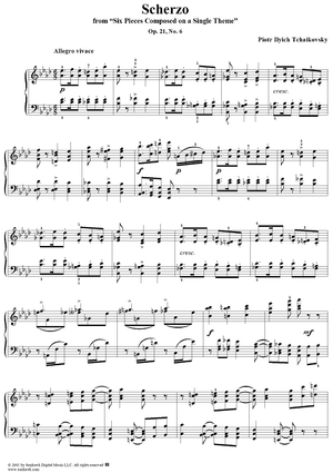 Six Pieces on a Single Theme. No. 6. Scherzo in A-flat major (As-dur)