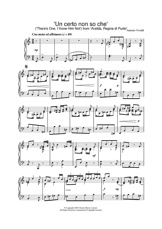 'Un certo non so che' (There's One, I Know Him Not) from 'Arsilda, Regina di Punto'