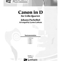 Canon in D for Cello Quartet - Score