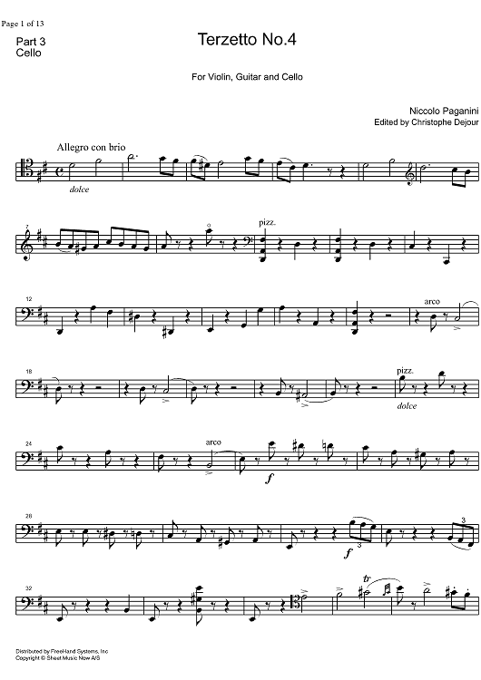 Terzetto No. 4 - Cello