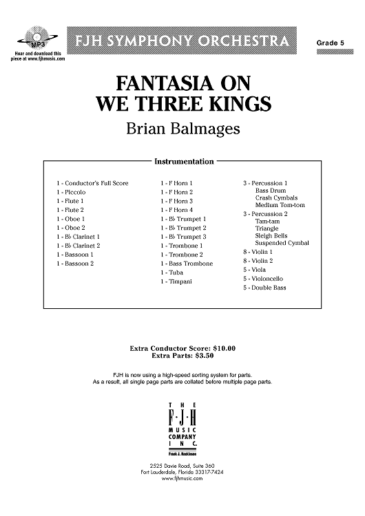 Fantasia On We Three Kings - Score