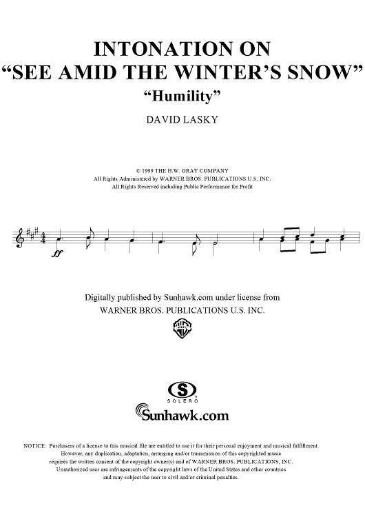 Intonation on "See Amid the Winter's Snow" - Trumpets