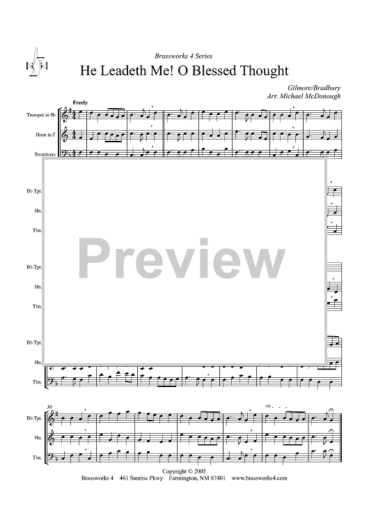 He Leadeth Me!  O Blessed Thought - Score