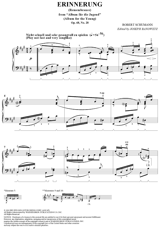 Erinnerung, Op. 68, No. 28