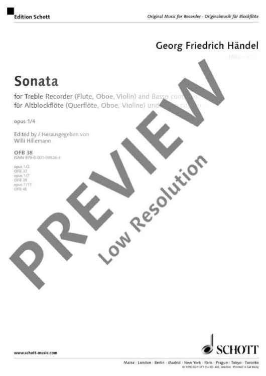 Sonata No.4 in A minor, from Four Sonatas