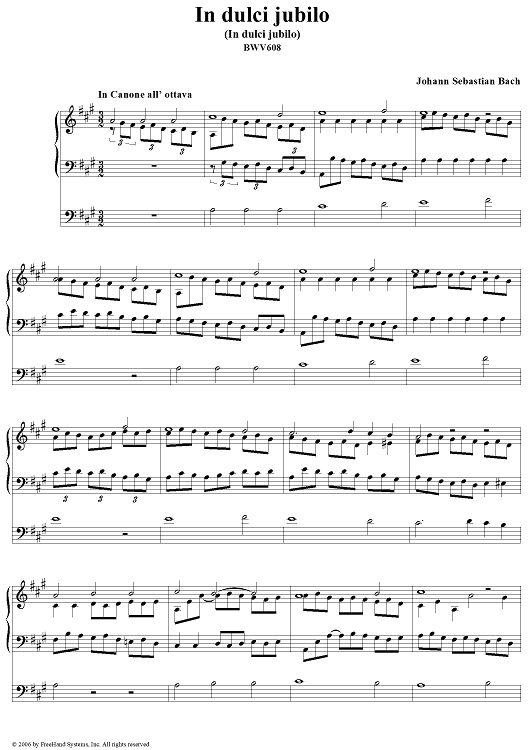 In dulci jubilo (In dulci jubilo), No. 10 (from "Das Orgelbüchlein"), BWV608