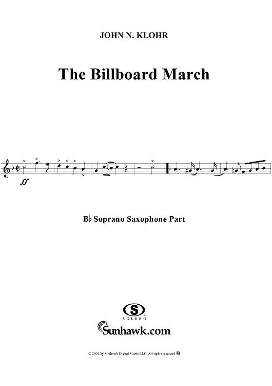 The Billboard March - Soprano Saxophone